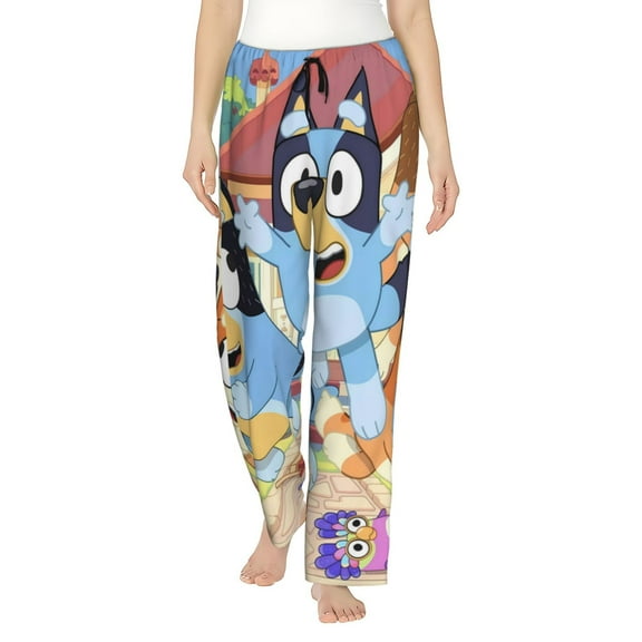 Zofaai Bluey Pattern Women's Trousers, Adjustable Drawstring Jogging Pajamas, Home Wear-Small