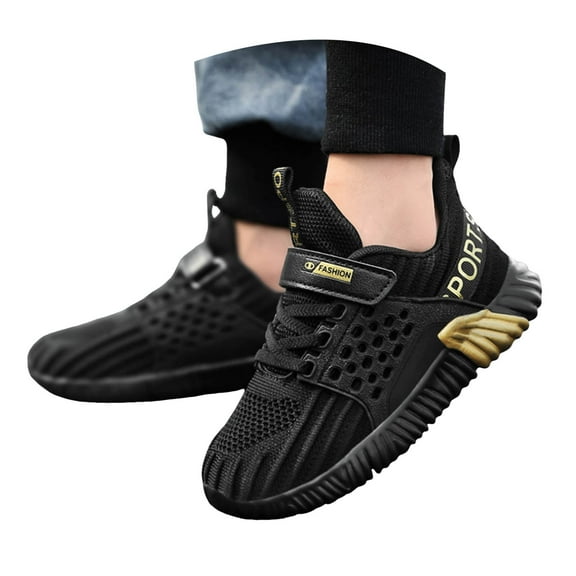 Zofedap Boys Tennis Shoes Lightweight Breathable Walking Shoes for Kids Tennis Shoes Gold for Size Big Kids 4.5