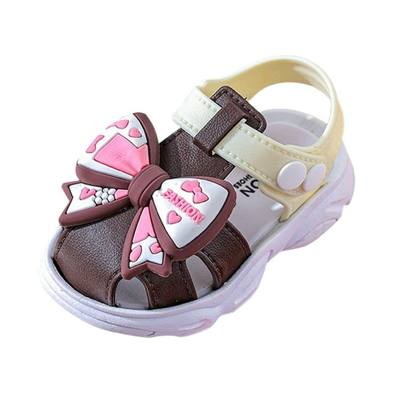Zofedap Girls Sandals,Toddler Girl Dress Sandals Breathable Princess Shoes Summer Shoes Baby Soft Soled Toddler Shoes,Toddler Girl Sandals/Toddler Boy Sandals Coffee for 4.5
