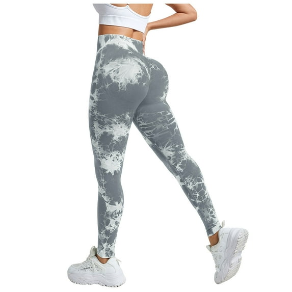 Zofedap High Waisted Leggings for Women - Tummy Control Pants Non See Through Workout Soft Yoga Pants for Running Plus Size Light Gray for Size S