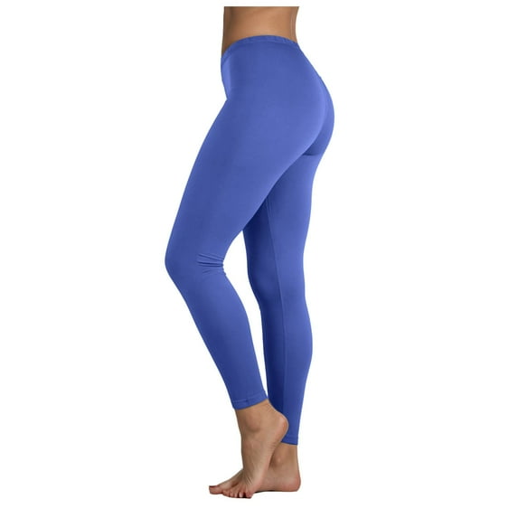 Zofedap High Waisted Ultra Soft Leggings for Women - Capri Length and Biker Shorts - Available in Plus Size Blue,Size M