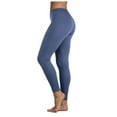 thumbnail image 1 of Zofedap High Waisted Ultra Soft Leggings for Women - Capri Length and Biker Shorts - Available in Plus Size Navy,Size XXL, 1 of 9