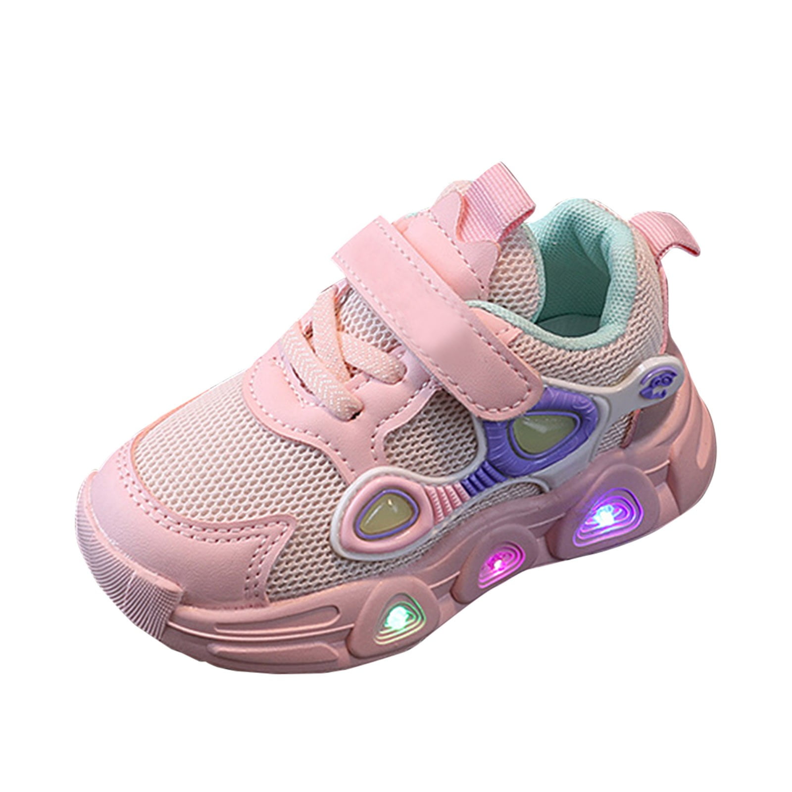 Zofedap Toddler Light Up Shoes Girls Boys Led Flashing Tennis Sneakers Lightweight Breathable Running Shoe for Toddler and Little Kid (Pink, Toddler 8)