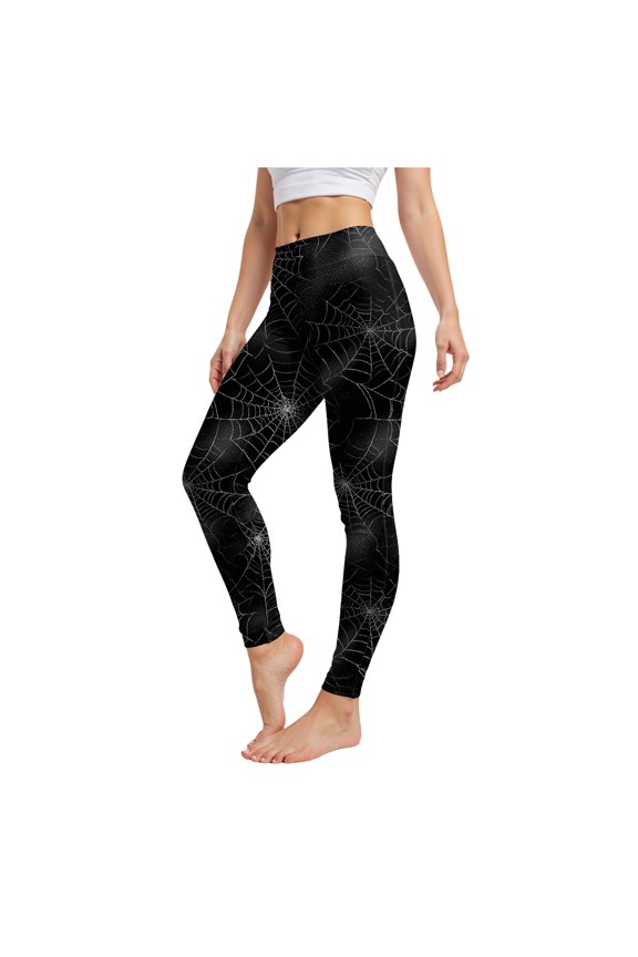 Tummy Control Workout Leggings for Women, High Waisted Yoga Pants for Women, No See Through Gym Capri Leggings for Running Black for Size S