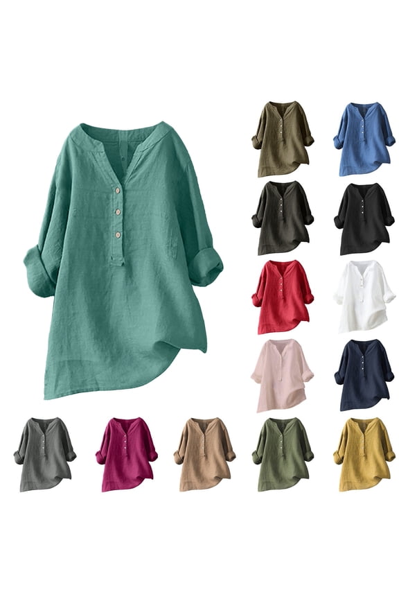 Tunic Shirts for Womens Long Sleeve Tops Casual V Neck Sweaters for Women Blouses Red for Size XXL