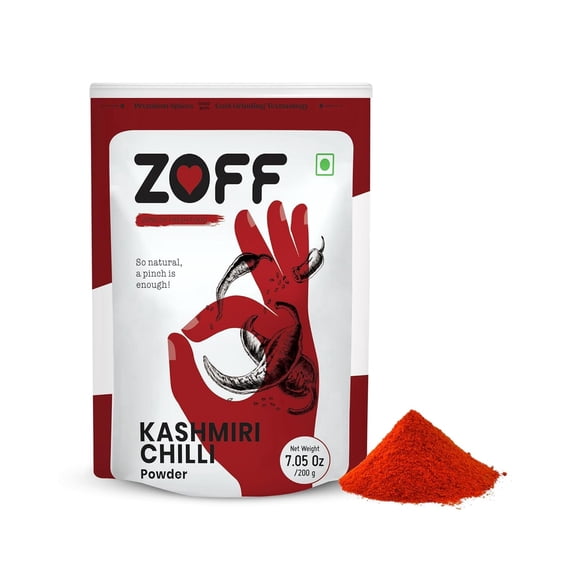 Zoff Kashmiri Chilli Powder, 7.05 oz I 200g, No Added Color or Preservatives