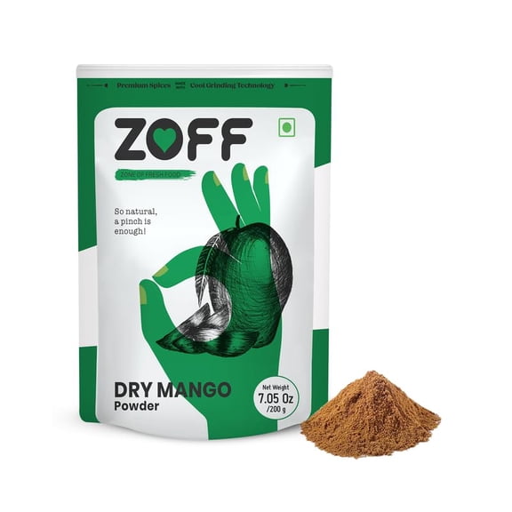 Zoff Pure & Raw Amchur Powder  Authentic Dry Mango Powder  Tangy & Tart Citrus Seasoning for Indian Cooking  Vegan & All-Natural  No Added Colors  200g (7.05 oz)  Pack of 2