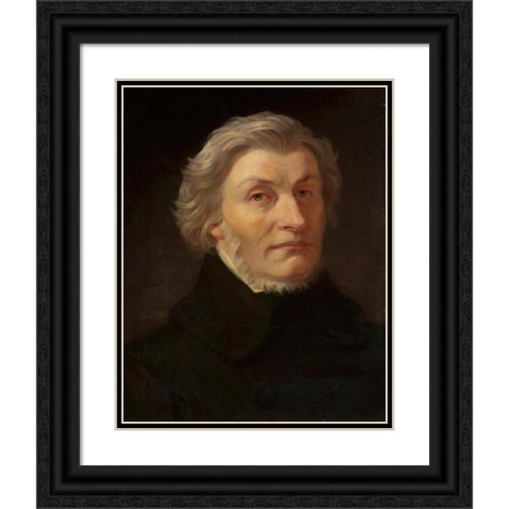 Zofia Szymanowska-Lenartowicz 12x14 Black Ornate Wood Framed Double Matted Museum Art Print Titled: Portrait of Adam Mickiewicz (1857)
