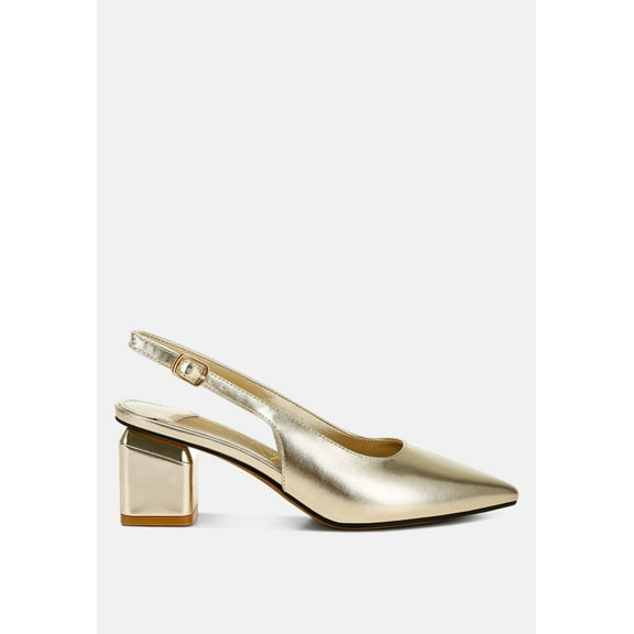 Zofoya Metallic Faux Leather Slingback Sandals