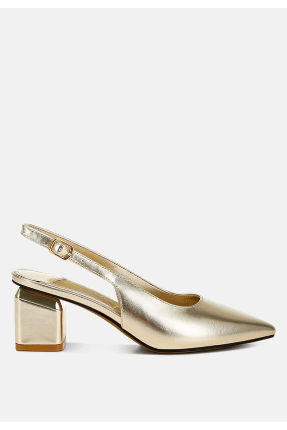 Zofoya Metallic Faux Leather Slingback Sandals