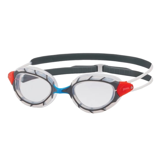 Zoggs Predator Swim Goggles, Grey with Clear Lens, Anti-Fog UV Protection