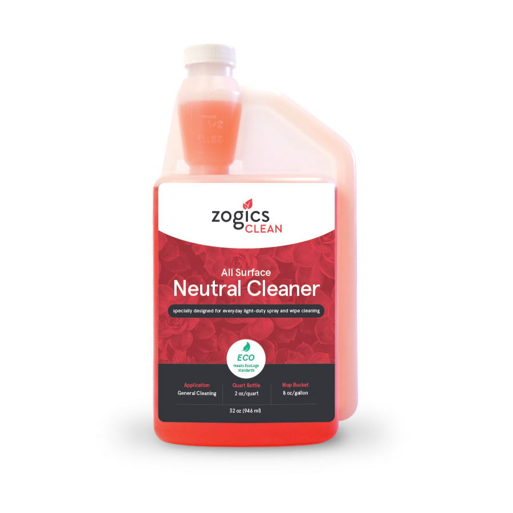 Zogics All Surface Neutral Cleaner, 32 oz Bottle Makes up to 16 Gallons