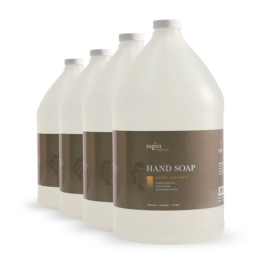 Zogics Organics Hand Soap, Honey Coconut, OHSHC128 (1 Gallon or Case of 4)