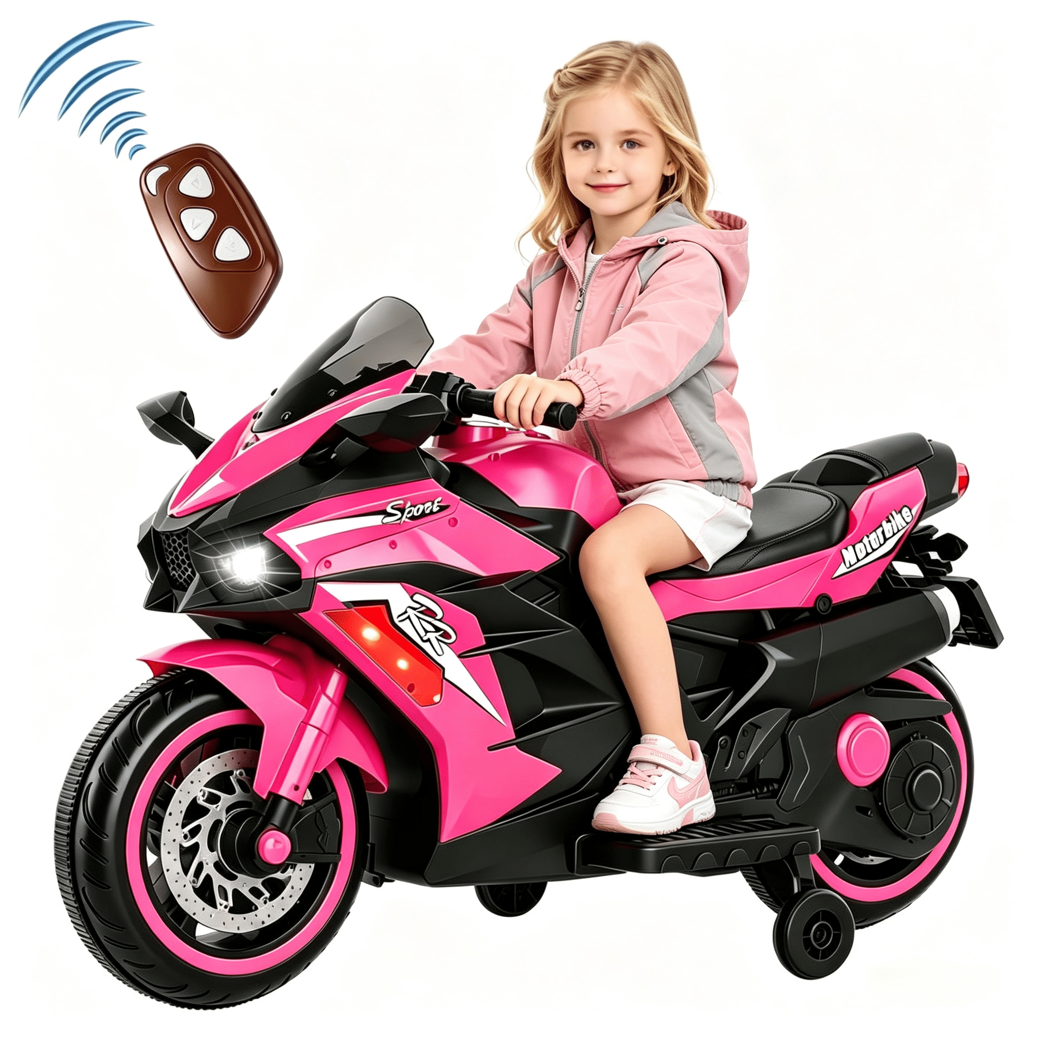 ZOGYMOZ 12V Electric Ride on Motorcycle, Kids Motorcycle with Remote Control & Bluetooth Music, Gifts for Children