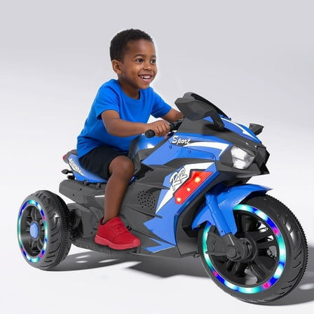 ZOGYMOZ 12V Electric Motorcycles for Kids, Dirt Bike Ride on Toy with Music and LED Light for 3-6 Years Old