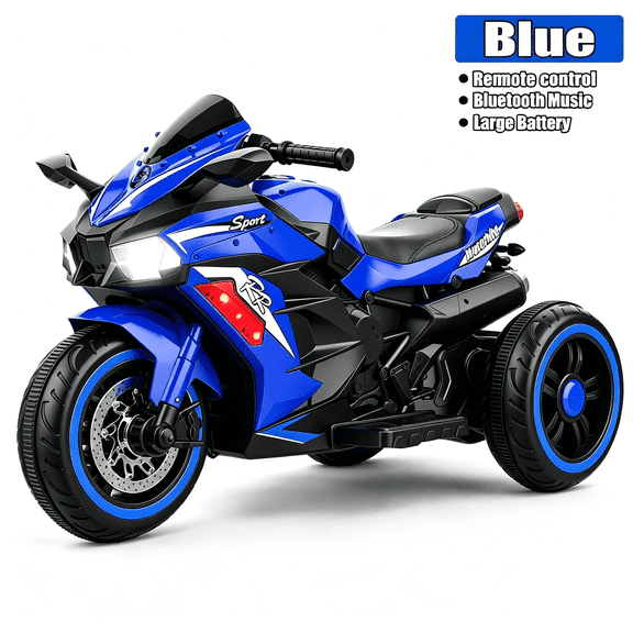 ZOGYMOZ 12V Electric Motorcycles for Kids, Motorcycle Ride on Toy with Remote Control and LED Light for 3-6 Years Old