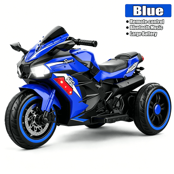 ZOGYMOZ 12V Electric Motorcycles for Kids, Motorcycle Ride on Toy with Remote Control and LED Light for 3-6 Years Old