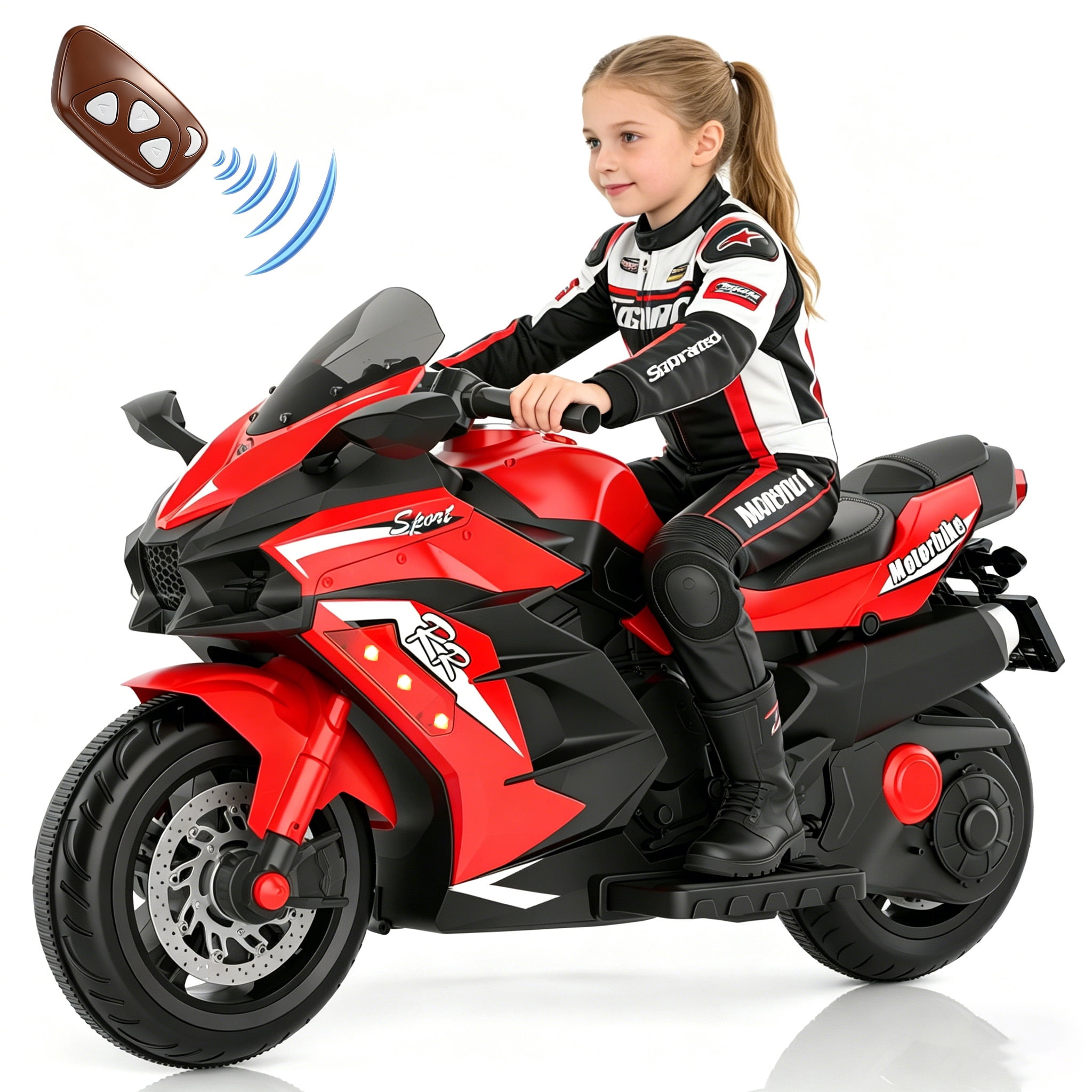 Zogymoz 12V Ride on Motorcycle for Kids, Ride on Toys for Gifts, Electric Motorbike with LED Tire and Bluetooth Music