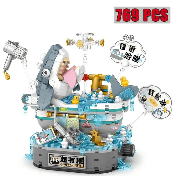 ZOGYMOZ 769 Pcs Mini Building Block Set, Shark Bathing DIY Block Toy Kit for Kids