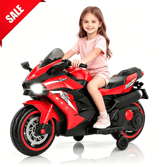 Zogymoz 12V Ride on Motorcycle with Led and Music, Kids Motorcycle Ride on for 3-6 Years,Powered Ride-ons Toy Gifts