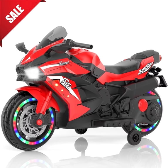 Zogymoz 12V Ride on Motorcycle with Led and Music, Kids Motorcycle Ride on for 3-6 Years,Powered Ride-ons Toy Gifts