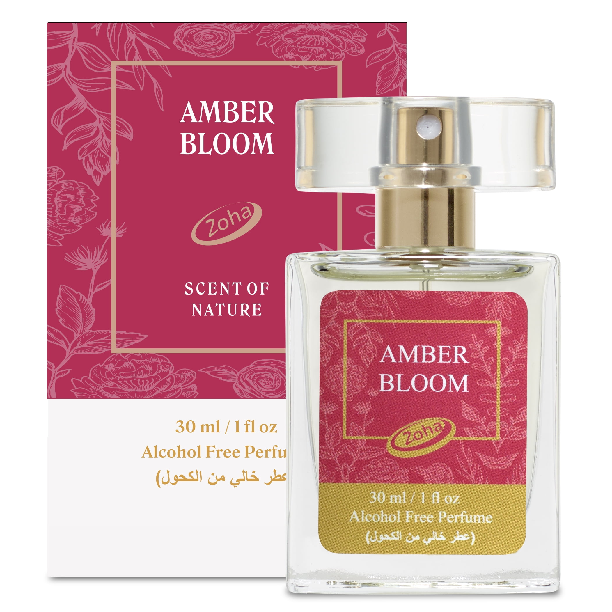Zoha Amber Bloom Perfume Oil Women's Fragrance, Alcohol-Free