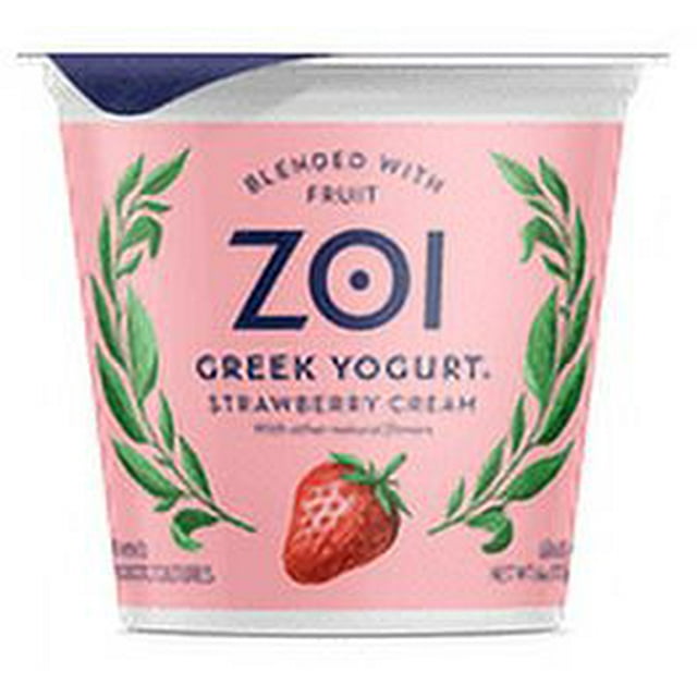 Zoi Greek Blended Strawberry Yogurt Net WT 6 Ounce