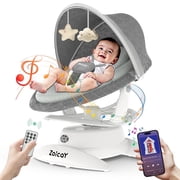 Zoicay Baby Swing, Baby Rocker Stationary Seat Infants Swing 3-IN-1 Design, Motion Detection, 5 Speeds & 3 Modes, 12 Melodies & Bluetooth Music, Gray