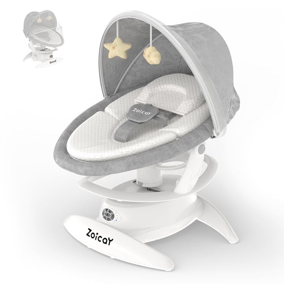 Zoicay Portable Baby Swing with Removable Rocker, 5 Speed & 3 Modes