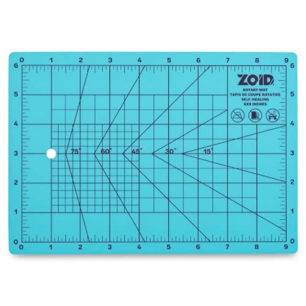 Zoid 9" x 6" SelfHealing Cutting Mat, PVC Grid Mat, Crafting and