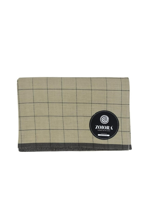 Pure Cotton Beige Checkered Lungi , Men's Dhoti , Mundu for Men