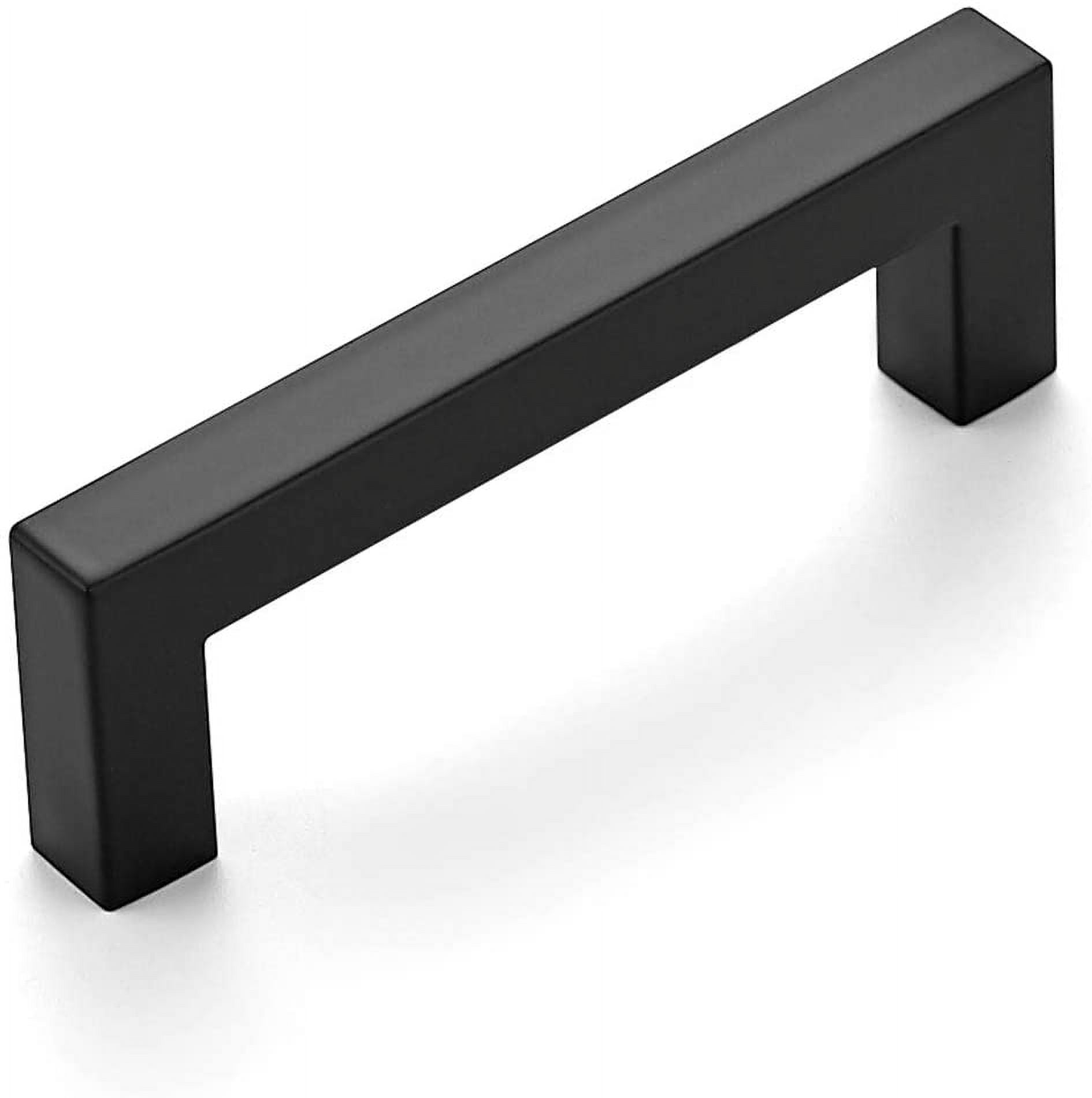 Zoizocp 1 Pack 33/4 Inch Kitchen Square Handles Matte Black