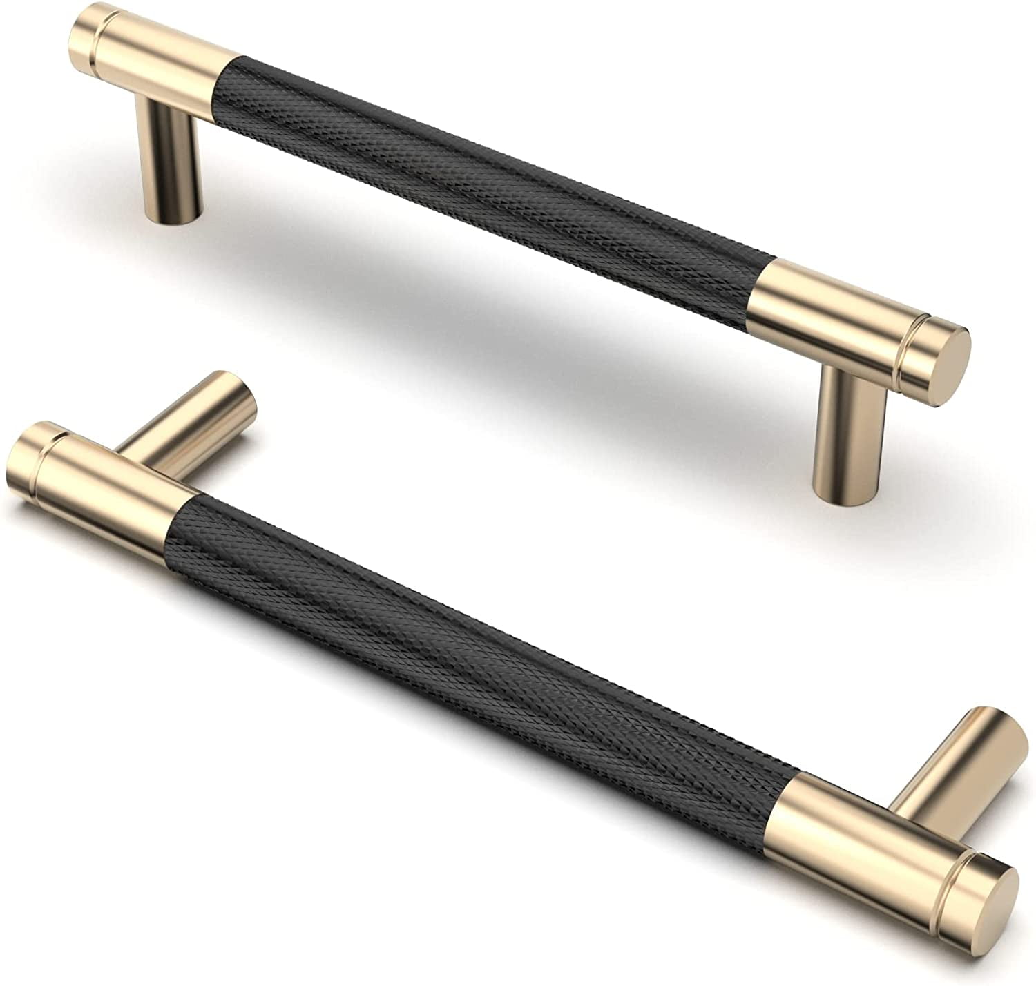 Zoizocp 10 Pack Cabinet Handles,5"/128MM Hole Center Gold and Black Kitchen Cabinet Pulls ...