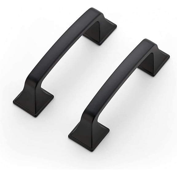 Zoizocp 30 Pack Solid 3" Square Foot Cabinet Arch Pull Kitchen Cabinet Handles Matte Black Cabinet Pulls Black Drawer Pulls Kitchen Cabinet Hardware Kitchen Handles for Cabinets Cupboard Handles