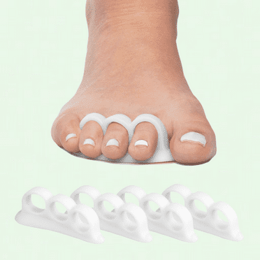 Zoizocp Hammer Toe Straightener and Corrector 4 Pack Soft Gel Crests Splints | Reduce Foot Pain, Prevent Overlap | Flexible Footcare Treatment | Stain, Odor Resistant (White)