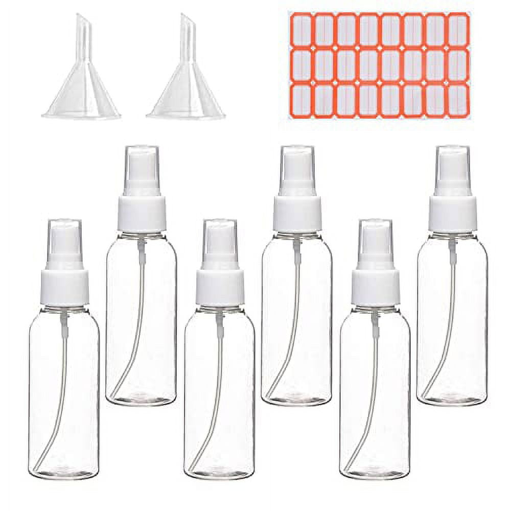 Zoizocp Spray Bottles, 2oz/50ml Clear Empty Fine Mist Plastic Mini Travel  Bottle Set, Small Refillable Liquid Containers with 2pcs Funnels and 24pcs