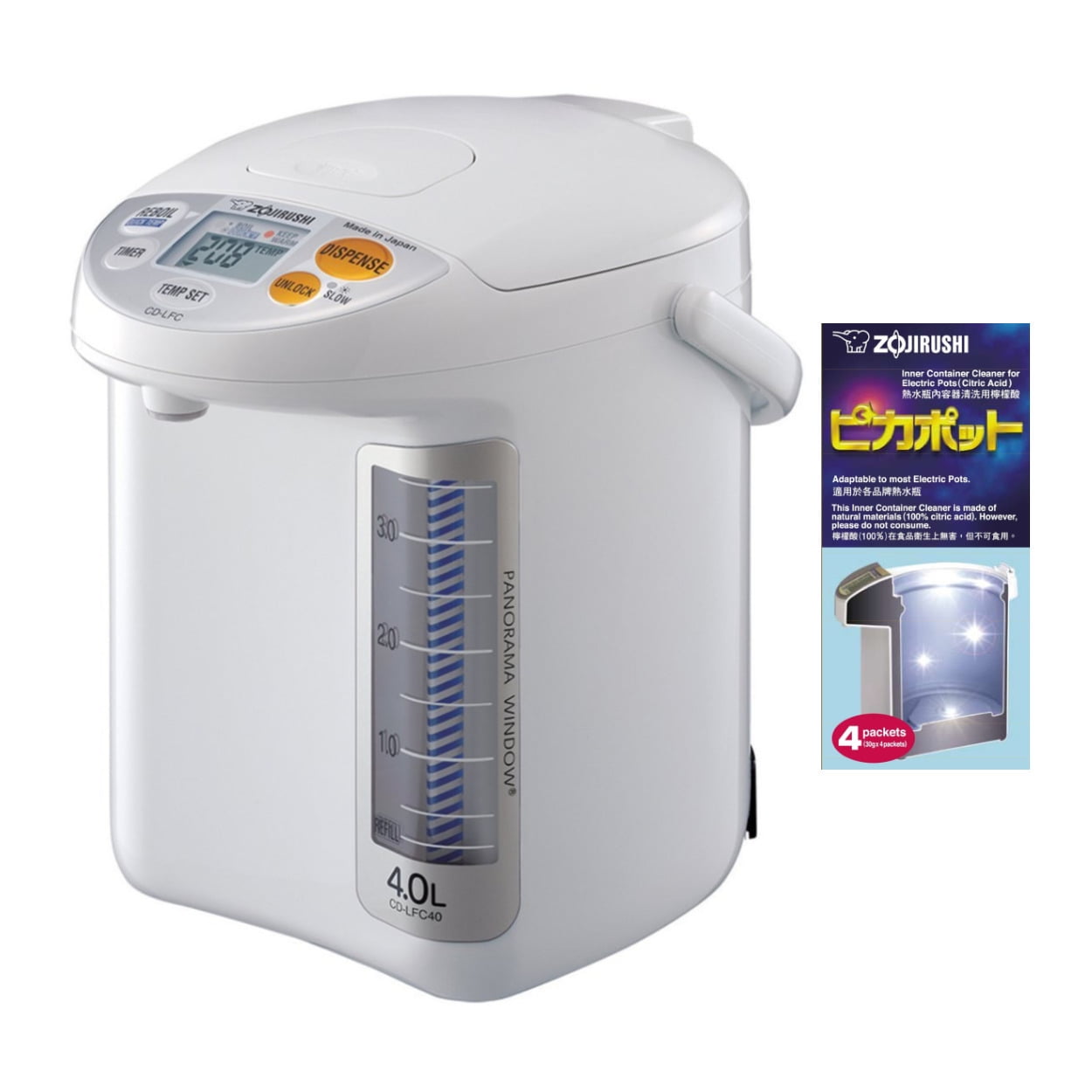 Zojirushi CD-LFC40 Micom Water Boiler and Warmer (135 oz) with Descaling  Agents 
