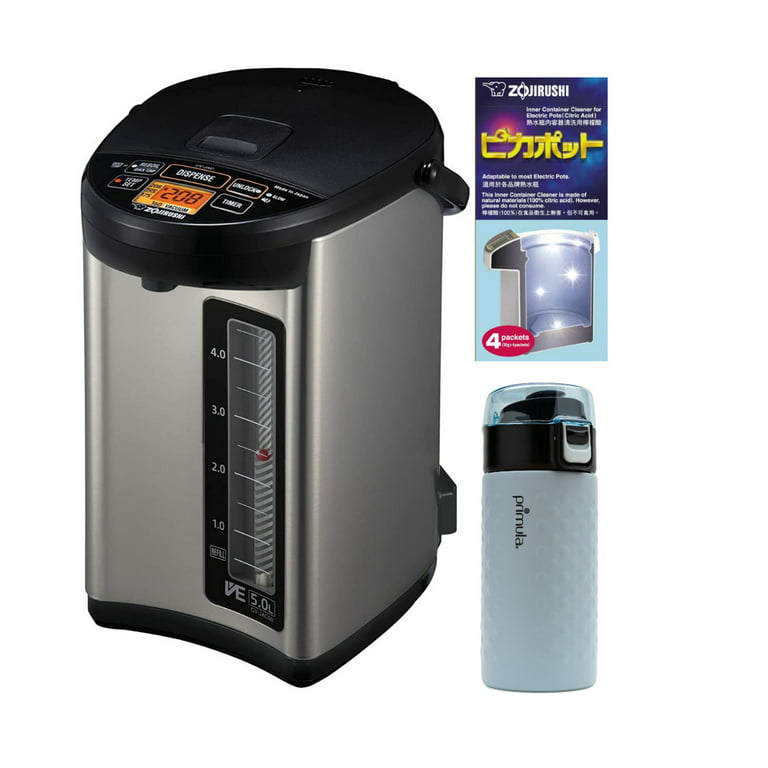 Zojirushi CV-JAC50XB 5.0 Liter VE Hybrid Water Boiler (Stainless Black)  with Cleaner and Tumbler 