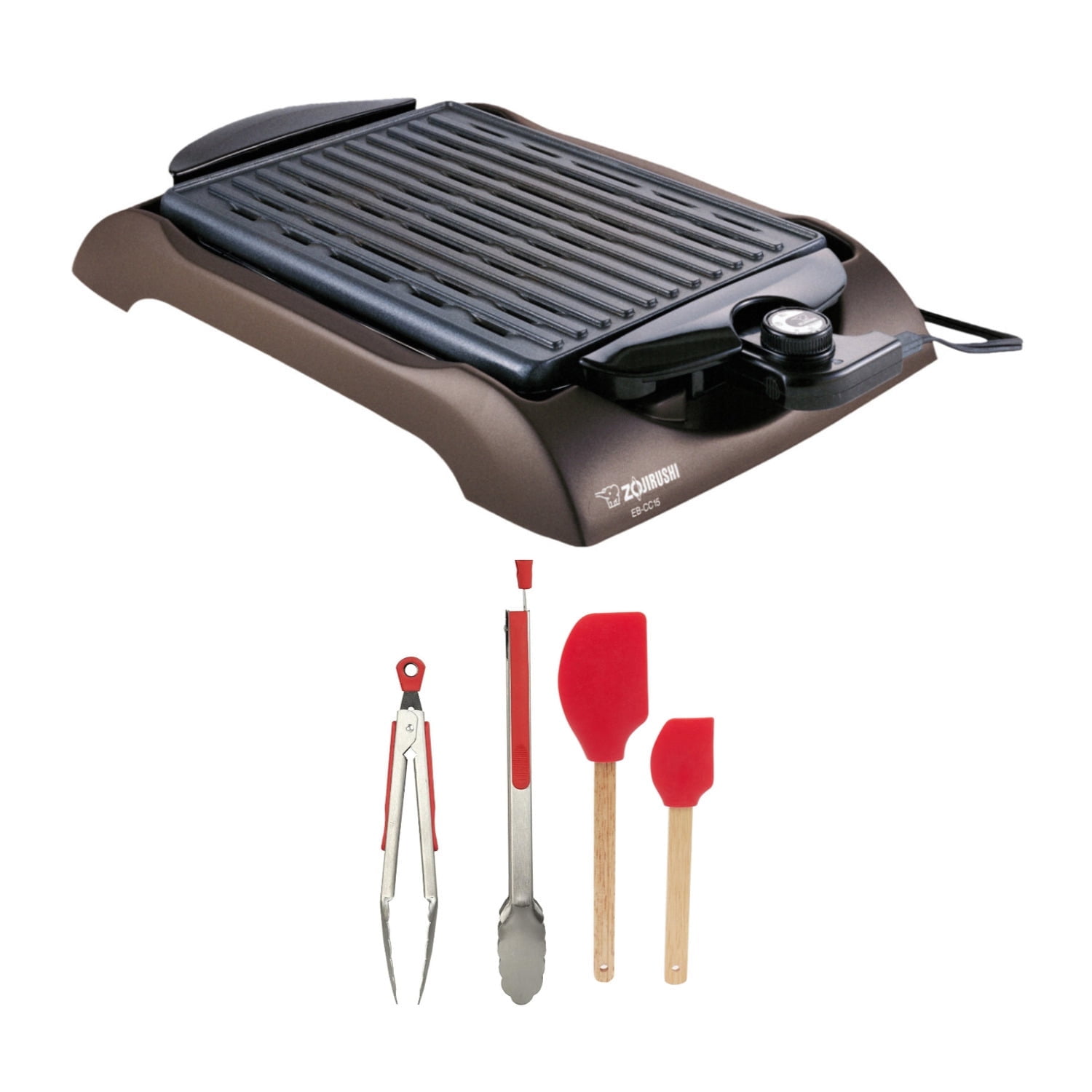Zojirushi EBCC15 Indoor Electric Grill with Silicone Handle Tongs Set