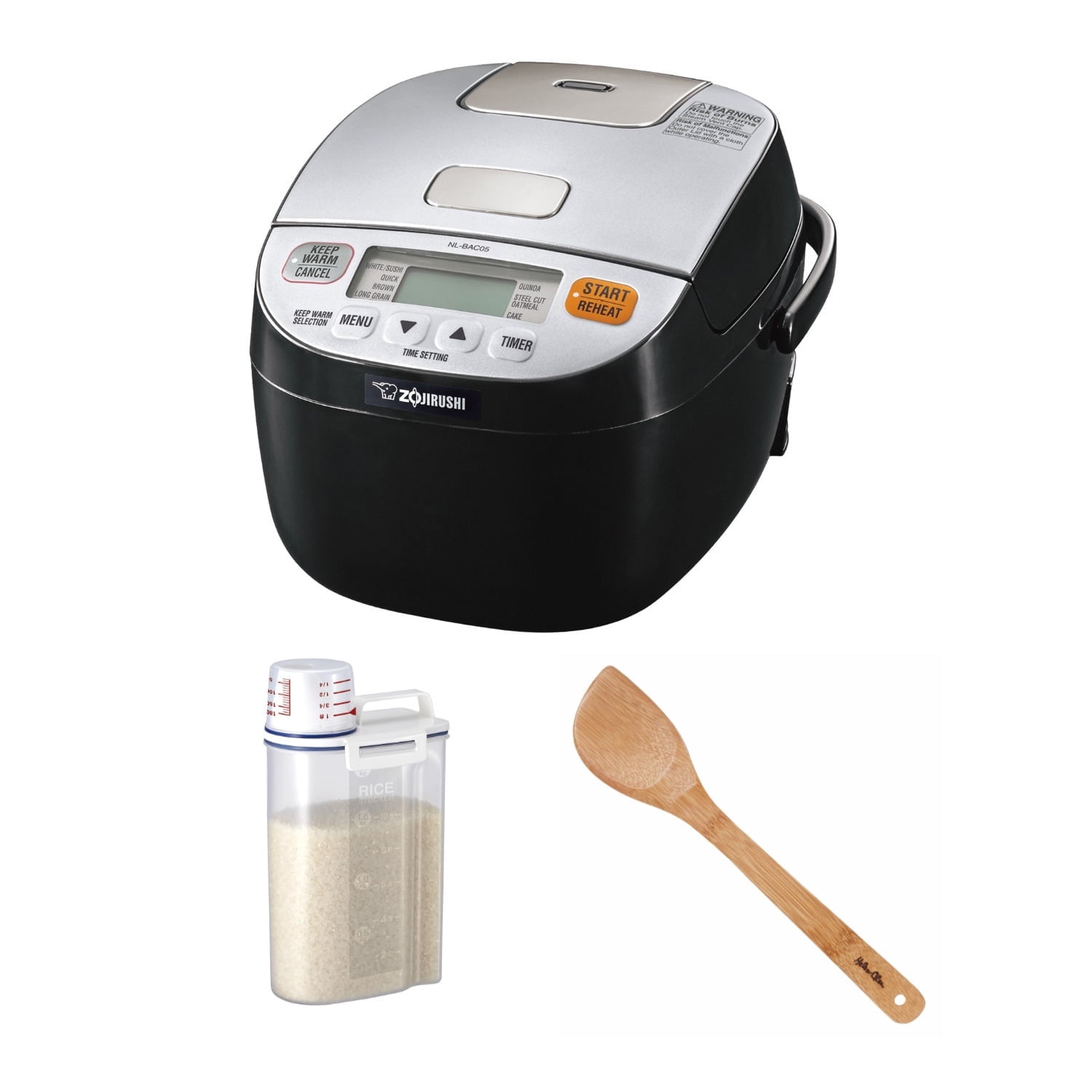 Compact Silver and Black Stainless Steel Electric Rice Cooker with Fuzzy Logic