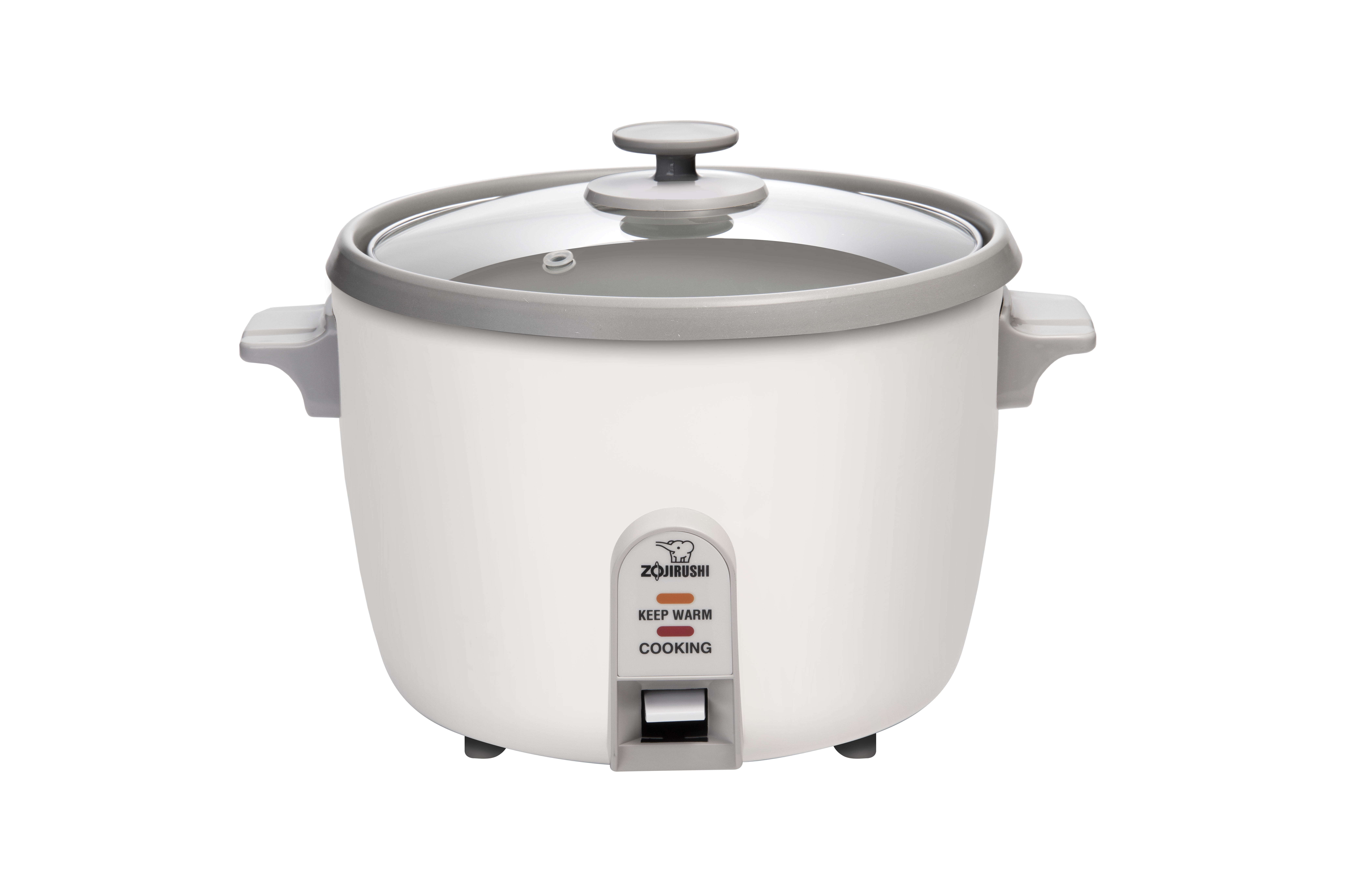 White 10-Cup Electric Stainless Steel Rice Cooker with Steamer