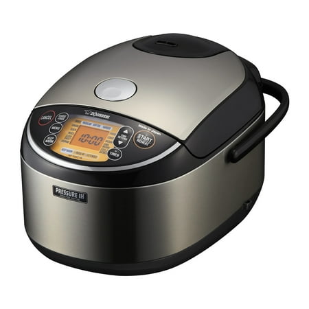 Zojirushi - 10 Cup Pressure Induction Heating Rice Cooker - Stainless Steel Black