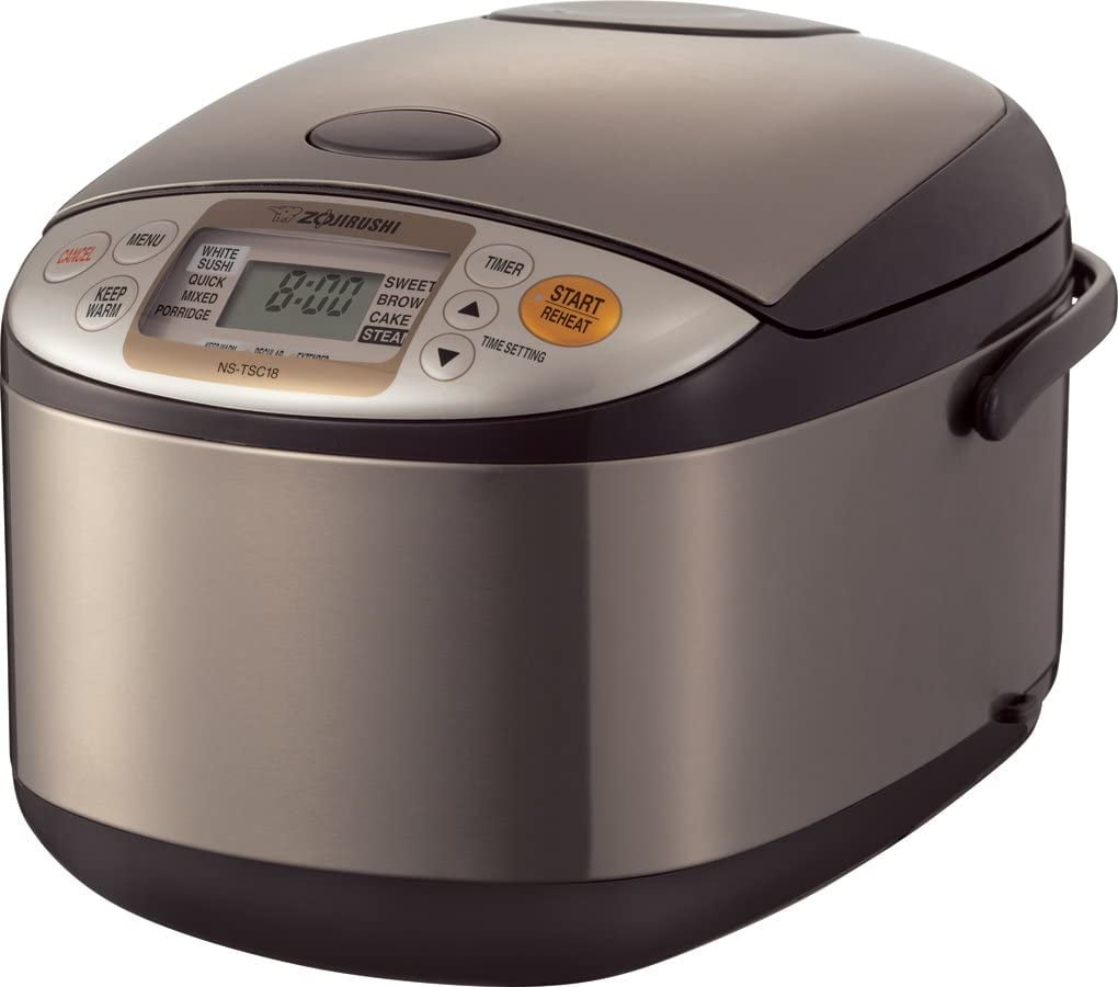 Stainless Steel 10-Cup Electric Rice Cooker with Steamer