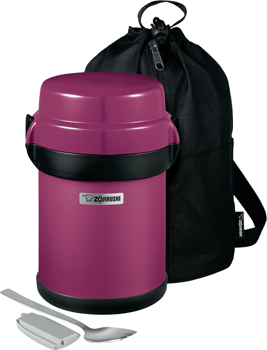 Plum Stainless Steel Insulated Lunch Jar with 4 Containers, 41 Ounces