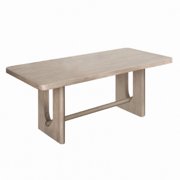 Zoko Dining Table- Pedestal Base- Classic White Wash Wood 83 Inch