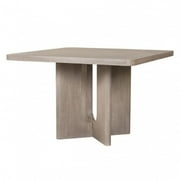 Zoko Square Counter Height Table, Pedestal Base, White Wash Oak Veneer