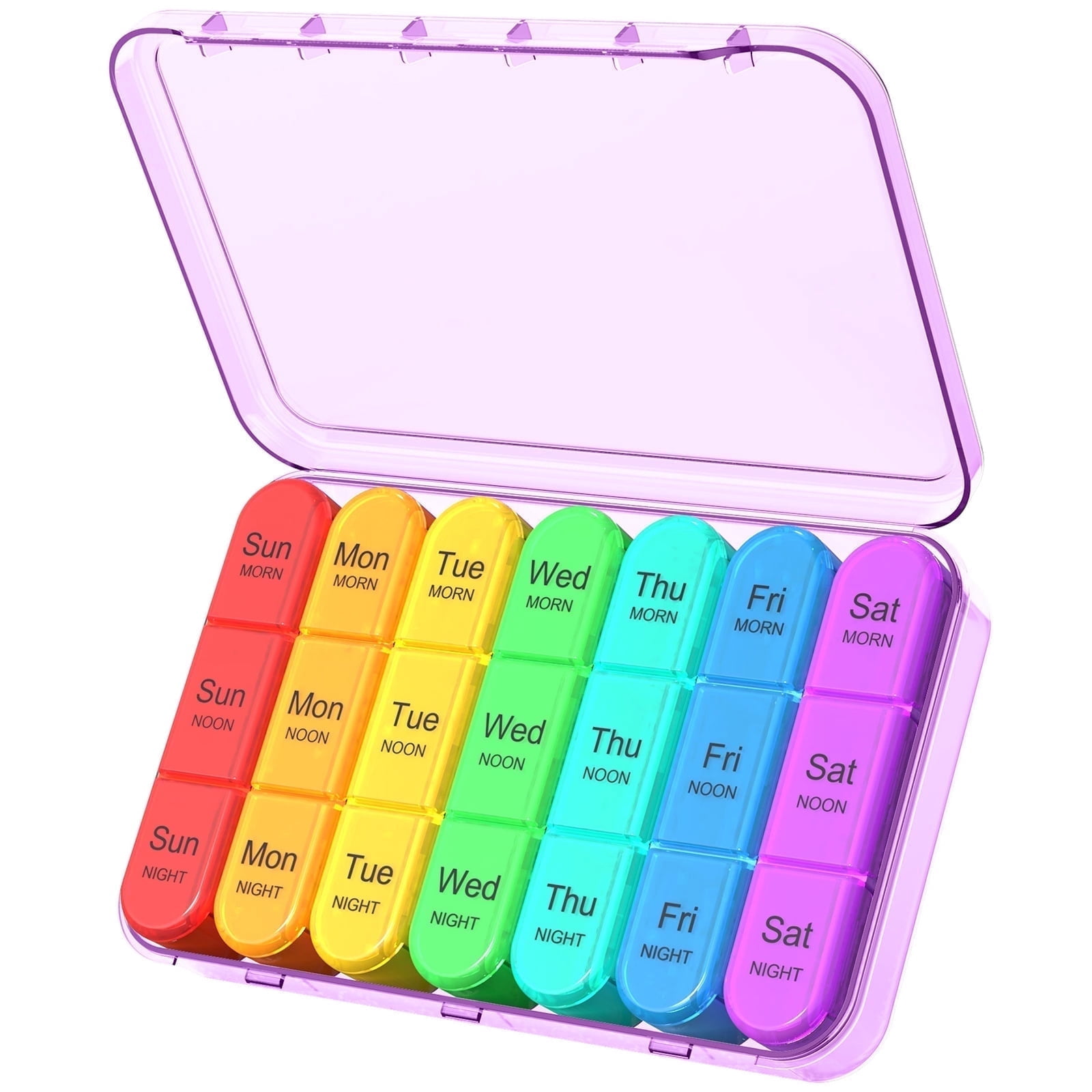 Apenu Weekly Pill Organizer 3x Daily, 7 Day Large Med Container ...