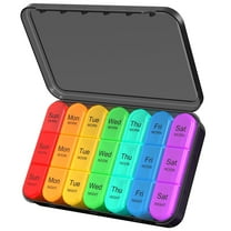 Zoksi Weekly Pill Organizer 3 Times a Day, Travel Pill Box Case 7 Day, Large Medication Container for Daily Vitamin and Medicine, with Portable Compartments