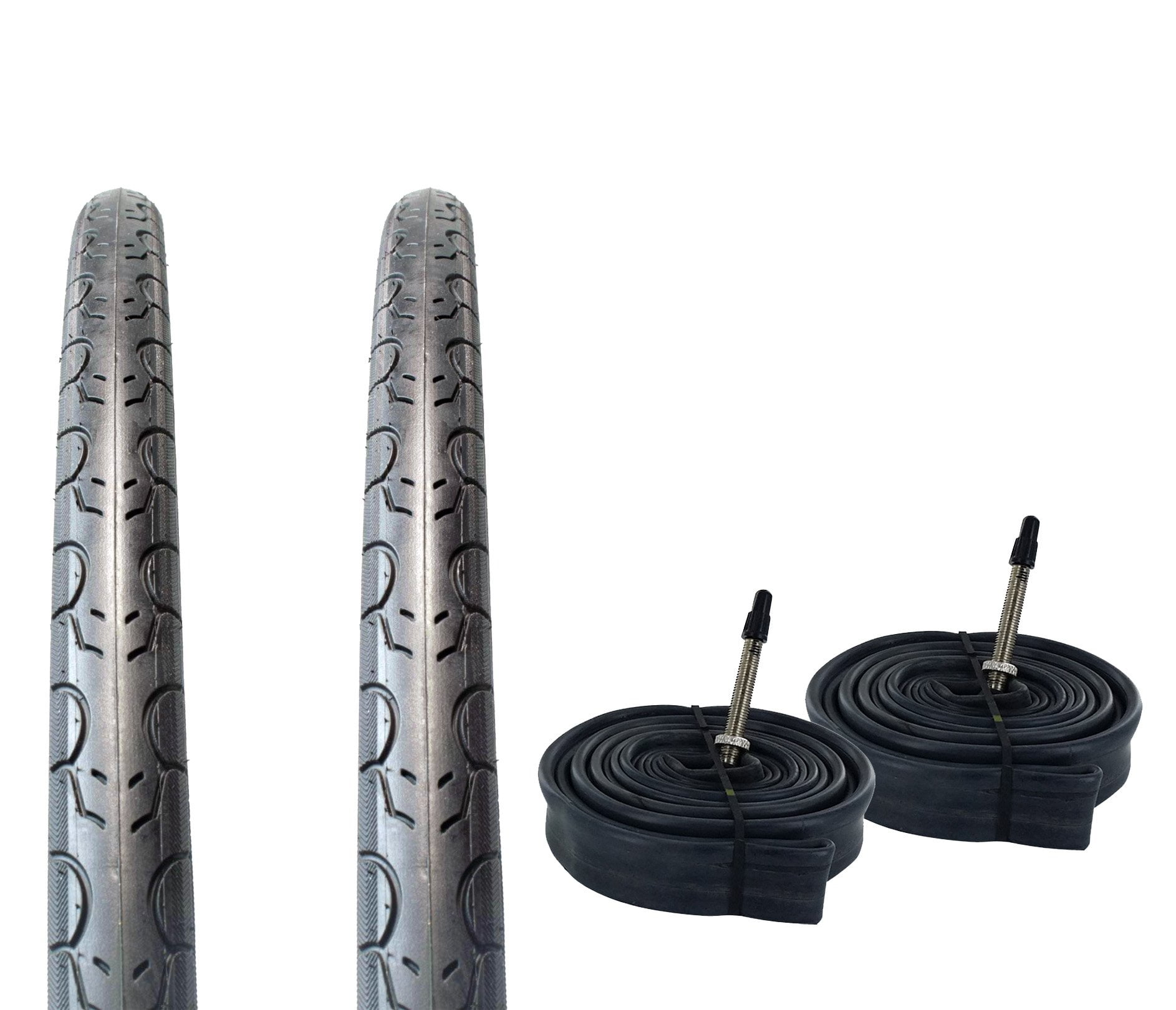 Zol Bundle 2 Pack Velocita Road Tires and Tube 700x28c Presta/French (48mm, Bike Tube)
