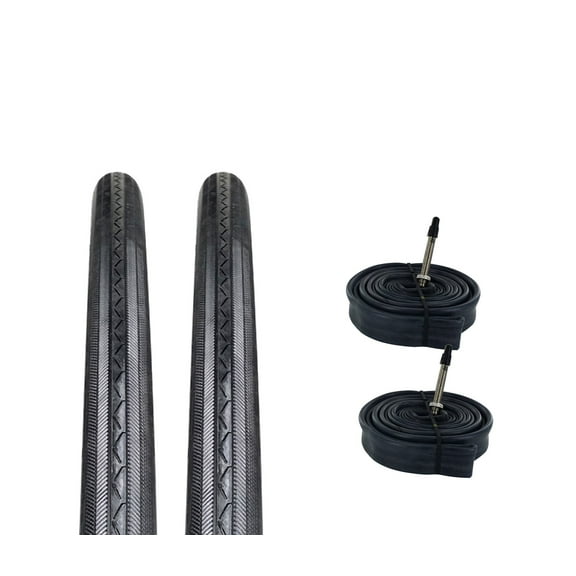 Zol Bundle 2 Pack Z1076 Road Tires and Tube 700x25c Presta/French
